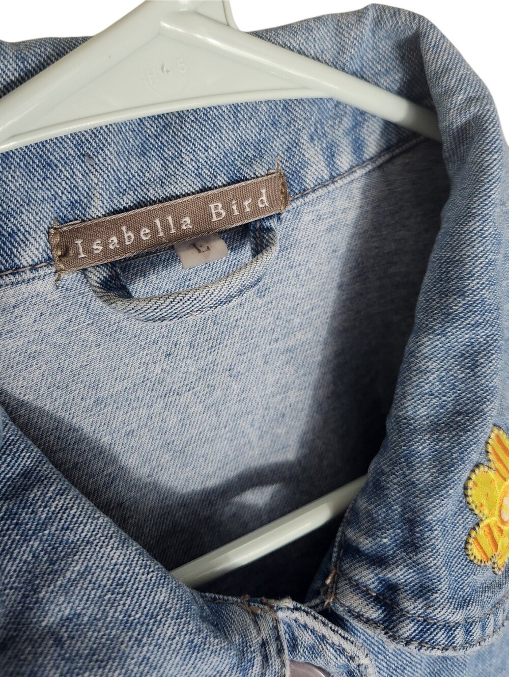 Isabella Bird Floral Embroidered Light Wash Light Weight Jacket - Picture 3 of 7